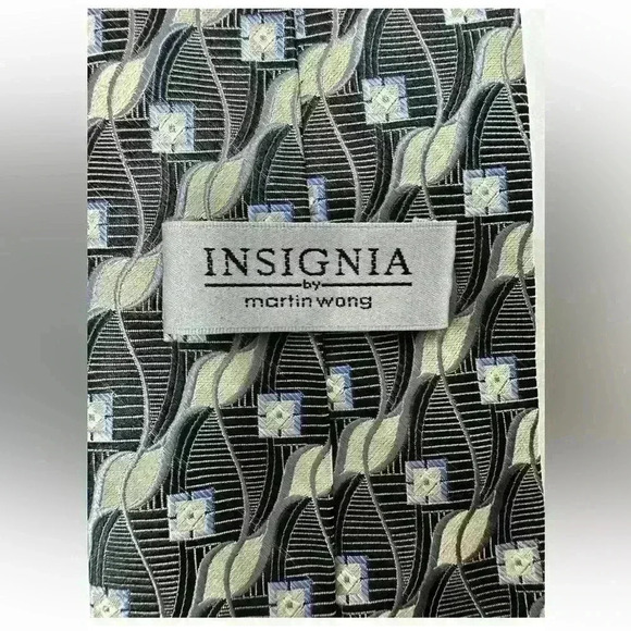 Insignia By Martin Wong Black/Tan/Blue Tie - Picture 5 of 5